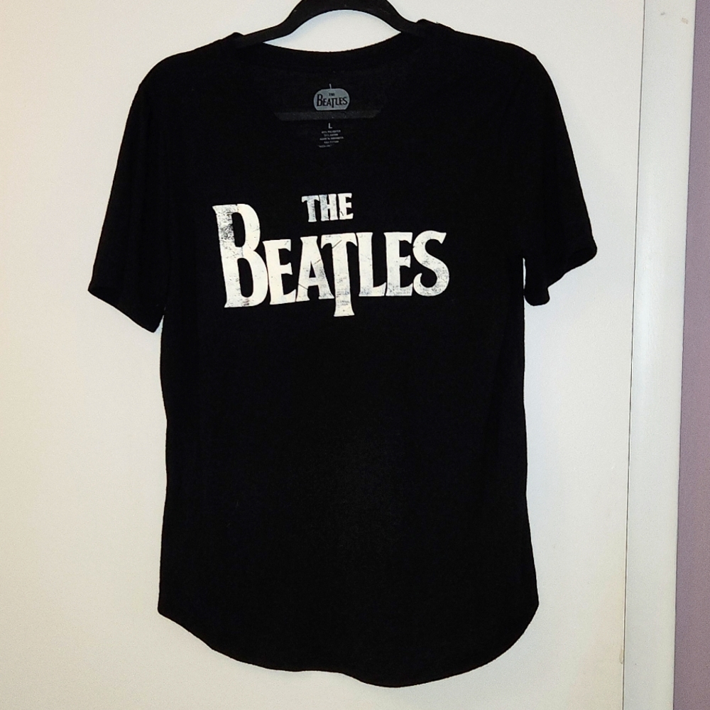 The Beatles Logo Short Sleeve V-Neck women's t-shirt